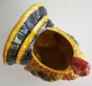 Vintage Ceramic Turkey Planter Thanksgiving Gobble Centerpiece 4783 Leftons 3