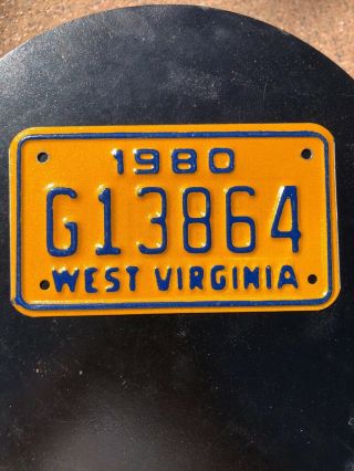 1980 West Virginia Motorcycle License Plate G13864