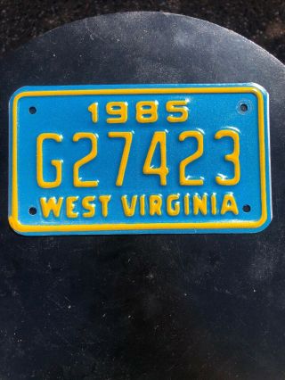 1985 West Virginia Motorcycle License Plate G27423