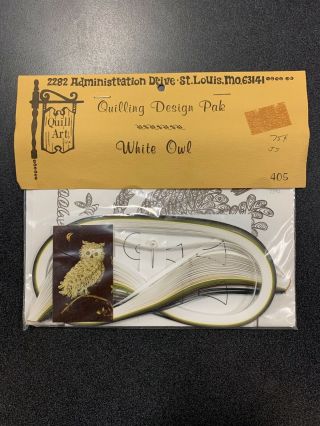 Vintage 1973 Paper Quilling Kit White Owl Complete Quill Art Inc.