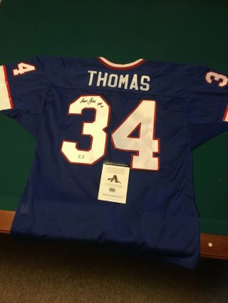 Buffalo Bills Thurman Thomas Blue Autographed Jersey W/coa