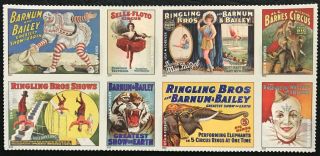 2014 4898 - 4905 - Forever - VINTAGE CIRCUS POSTERS - Block of 8 - NH 2