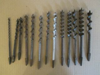 Vintage Wood Drill Bits (13 Bits)