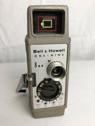 Vintage 8mm Film Camera Bell & Howell One Nine Includes Sunometer Device.
