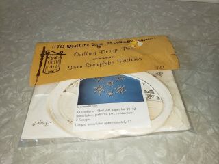 Vintage 1974 Quill Art Paper Quilling Kit Seven Snowflake Patterns Nip Makes12