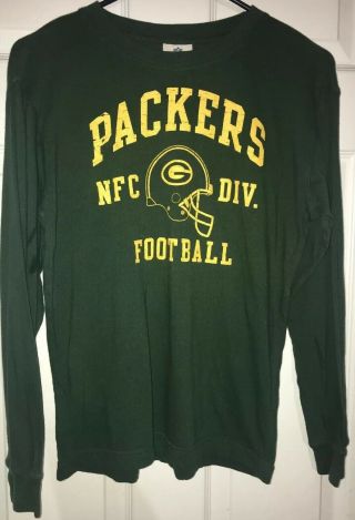 Vintage Reebok Green Bay Packers Nfl Football Team L/s T - Shirt Youth 10/12