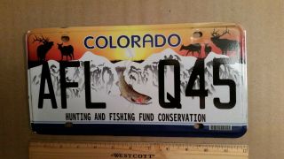 License Plate,  Colorado,  Hunting & Fishing,  Afl Rainbow Trout Q45 (football Fish