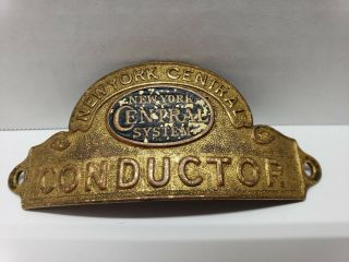 Vintage Nyc York Central System Railroad Train Conductor Hat Badge