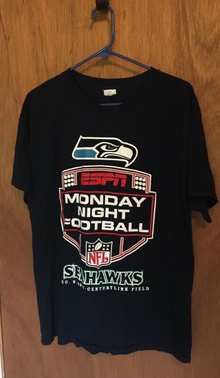 Nfl Monday Night Football Seahawks T Shirt 12 Man Honoring Seattle Fans Size L