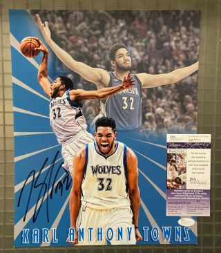 Karl - Anthony Towns Signed 11x14 Photo Autographed Jsa Timberwolves Auto