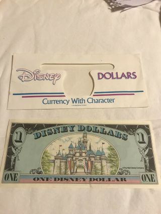 Vtg Disney Dollars 1$ Bill Series 1990 Mickey Mouse Dollar Currency Uncirculated