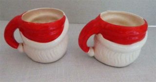 2 Vintage 1950 ' s Ceramic Commodore Santa Mugs With Box - 3