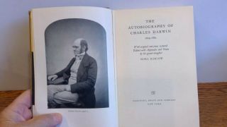 1959 Vintage Book,  The Autobiography Of Charles Darwin,  1st American Edition