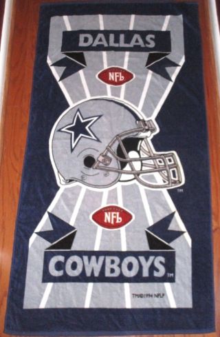 Vintage Dallas Cowboys Nfl Beach Towel 31 " X 59 " Inch Official Product 1994