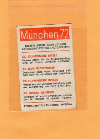 DANIEL GABLE ROOKIE STICKER CARD 1972 PANINI MUNCHEN 72 OLYMPICS GAMES 2