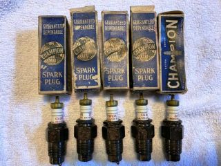 5 Champion 31 Spark Plugs,  Nos,  Model T Ford Hit Miss Gas Engine