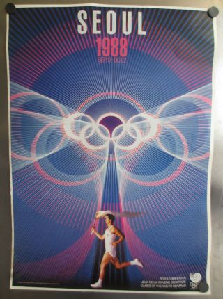 French 1988 Seoul Olympic Games Of The Xxivth Olympiad Poster 27 " Olympics