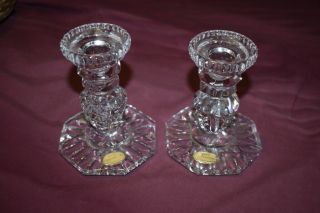 Set Of 2 Real Lead Crystal Candle Holders Made In Germany Vintage