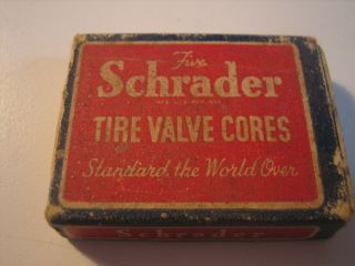 Vintage Schrader Tire Valve Cores - Box With 4 Cores