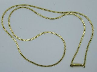 Vintage Necklace Signed Krementz Fancy 14k Gold Plated Chain 24 "