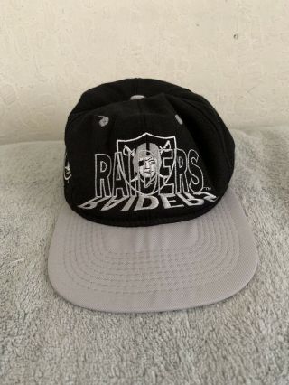 Vintage 90’s Oakland Raiders Snapback Hat Cap Nfl 1 Apparel Usa Made