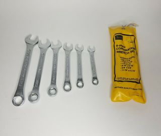 Vintage Sears 6 - Piece Combination Wrench Set 4390 Made In Japan