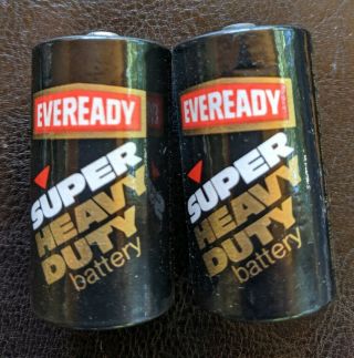 Vintage Set Of 2 Eveready Heavy Duty C Battery