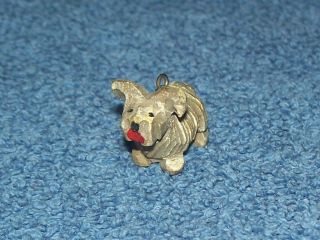 Vintage Miniature Scottish Terrier Scottie Dog Carved Wood Charm 1 "