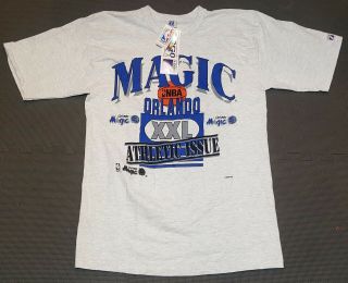 Orlando Magic Vtg 90s Logo 7 Gray Single Stitch T Shirt Mens L Usa Nwt Ds