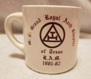 Vtg Texas - Grand Royal Arch Chapter Mug - Grand Council Knights Templar 1981 - 82