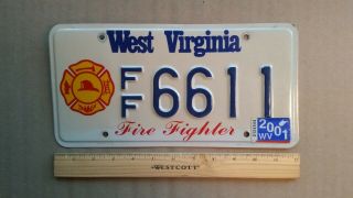License Plate,  West Virginia,  Firefighter,  Double F,  Double 6,  Double 1,  Ff 6611
