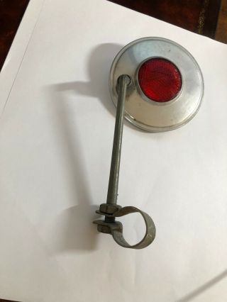 Vintage Bicycle Rear Vision Mirror Chrome With Red Reflector Stimsonite Rat Rod