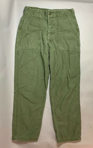 Vintage Vietnam Era Us Army 30x28 Cotton Sateen Og107 Fatigue Trouser Pants 1972