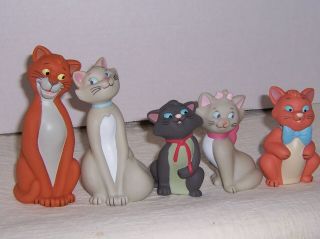 Vintage Set Of 5 Cats From Disney The Aristocats Disney In Package Squeeze Toys