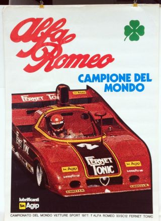 Alfa Romeo Tipo 33 Sc 12 1977 Campione Del Monde Factory Poster