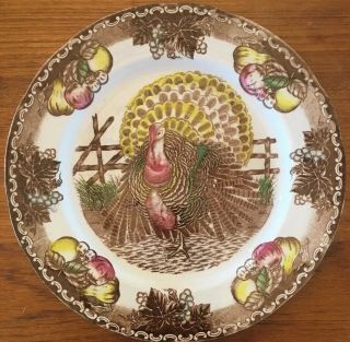 Vtg King Tom 11” Turkey Dinner Plate (s) Usa Ironstone,  Thanksgiving,  Autumn Wow