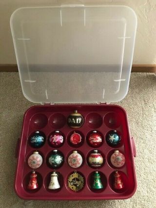 Vintage Christmas Ornaments And Sterilite Case Container - 20 " X 17 " X 5 "