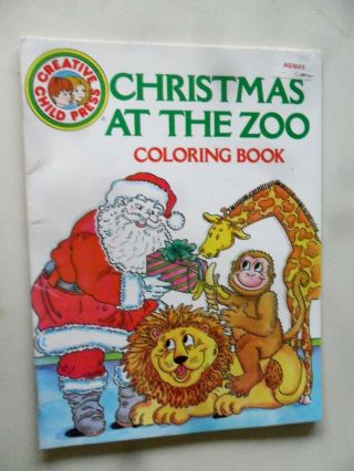 Christmas At The Zoo Coloring Book Vintage 1986 Creative Child Press