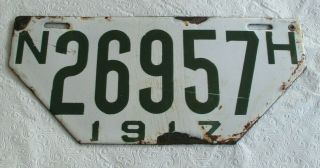1917 Hampshire Non Resident License Plate Tag 26957