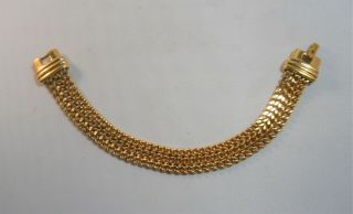 Vintage Signed Monet Gold Tone Curb Chains Art Deco Style Bracelet