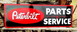 Vintage Peterbilt Parts Service Sign Dealership Shop Garage Kenworth Trucking