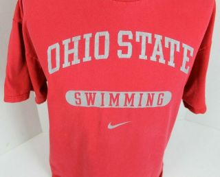 Vintage The Ohio State University Buckeyes Swimming Nike T - Shirt Mens Size L