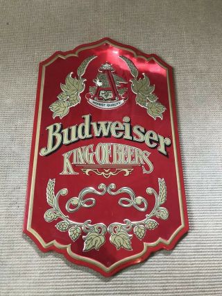 Vintage Budweiser “king Of Beers” Metallic Sign