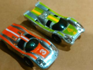 Vintage Tyco Slot Cars.  3 Porsche.  4 917.  Ho Scale.  One Runs.  One Needs Gear.