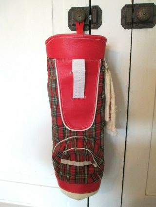 Vtg Style Xmas Stocking - - Golf Bag - - Unique - - 15 1/2 " Long - - Plaid - - Hohoho Towel