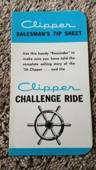 Studebaker Clipper Salesman Tip Sheet
