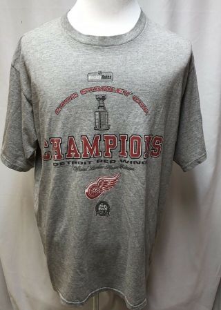 Vintage Lee Sport Gray 2002 Detroit Red Wings Stanley Cup Champions Tshirt Large