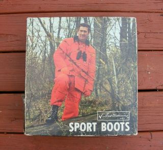 - Vintage Ted Williams / Sears Large Deer Hunting Boots Empty Photo Box -