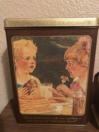 Vintage Pancake Tin And Log Cabin Syrup Tin 2
