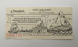 Vtg Disneyland Ticket Matterhorn Skybuckets